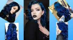 Mavi Siyah Saç Rengi Detayları