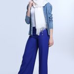 Saks Mavisi bol paça Pantolon Üstüne Ne Giyilir