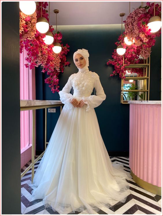 turbanli gelinlikler