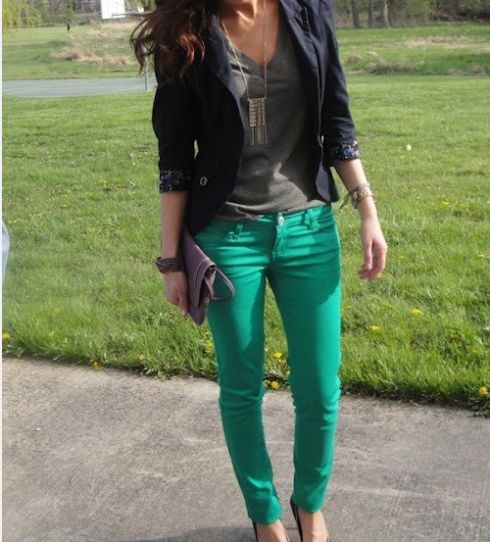 yeşil pantolon kombin kadın