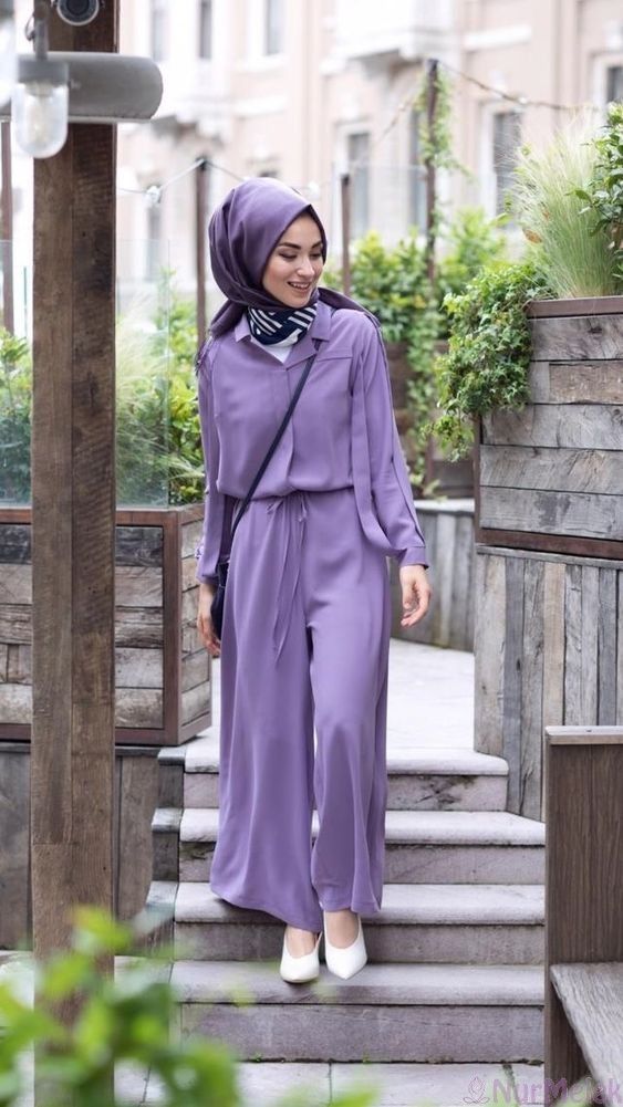 Lila ile uyumlu renkler tesettür