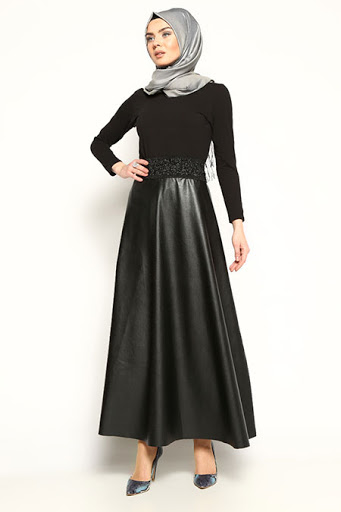 Siyah-mevlana-etek-kombini-deri