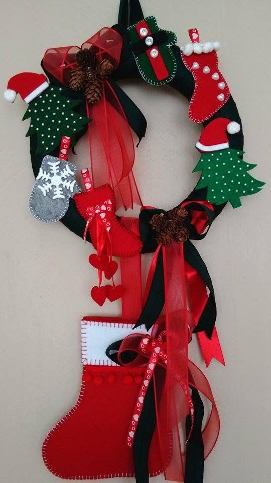 keçeden yılbaşı kapı süsleri