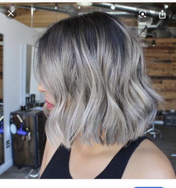 Gri ombre kısa saç