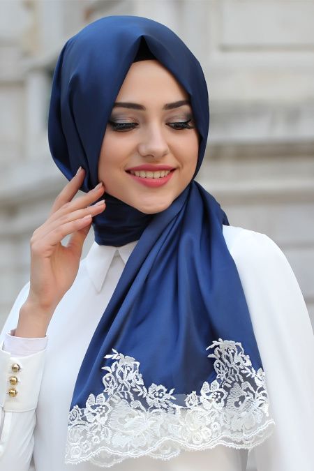Dantelli şal bağlama modelleri