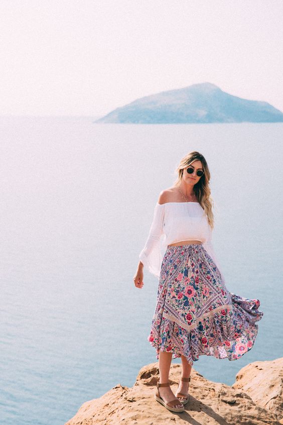 tatil için etek kombinleri