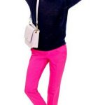 Fuşya pantolon lacivert bluz