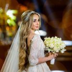 duvaklı açık gelin saçı modelleri