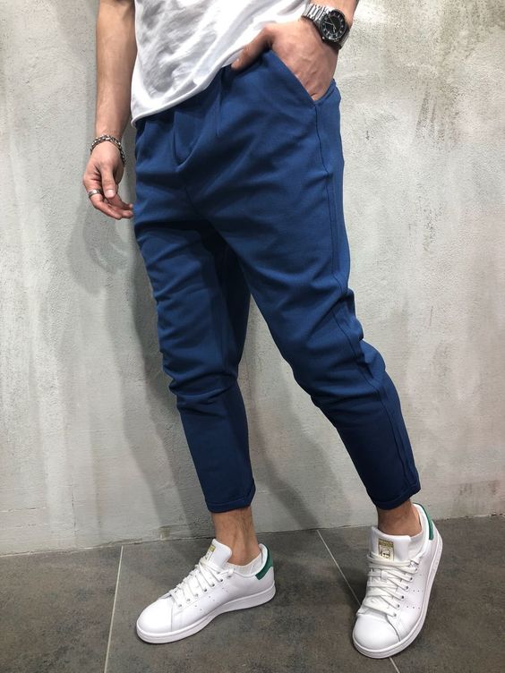 Mavi-keten-jogger-pantolon