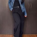 kumaş pantolon kombin kadın