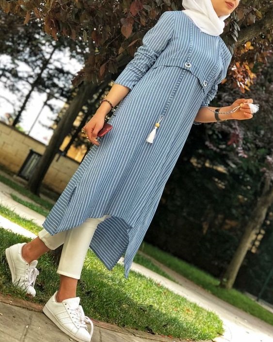 Spor tunik pantolon Kombin tesettür