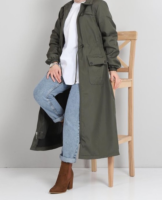 tesettür trençkot kombinleri