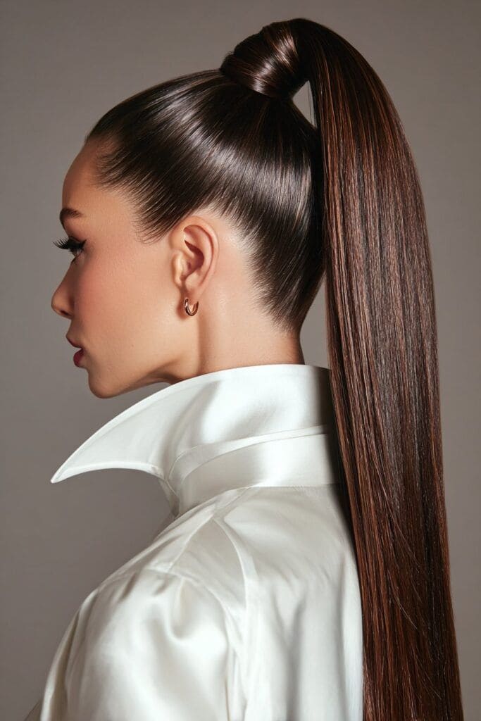 sleek bun at kuyruğu