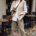 örgü yelekli kombin