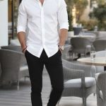 siyah kumaş pantolon beyaz gömlek kombinleri erkek